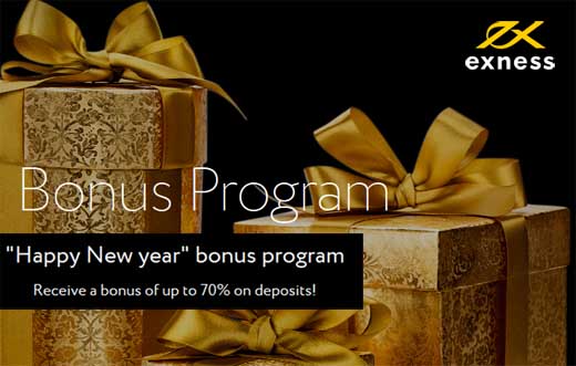 Exness Up to 70% forex bonus on each deposit