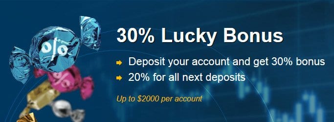 30% Lucky Deposit Bonus following a 20% Bonus