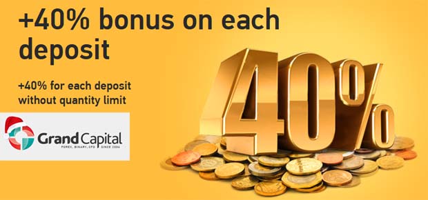 40% Forex bonus for each deposit