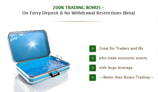 200% Forex Deposit bonus for Every deposit