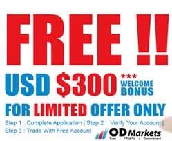 $300 FREE FOREX WELCOME BONUS – OD Markets