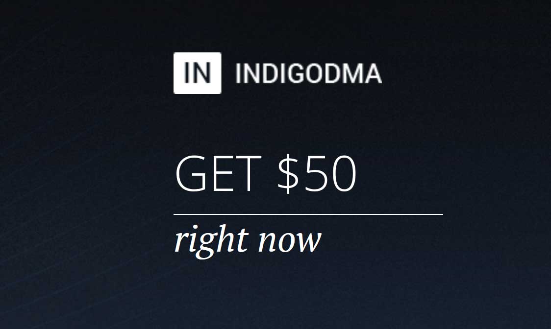 $50 NO Deposit Bonus – Indigo DMA