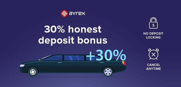 Ayrex Get Binary 30% Deposit Bonus