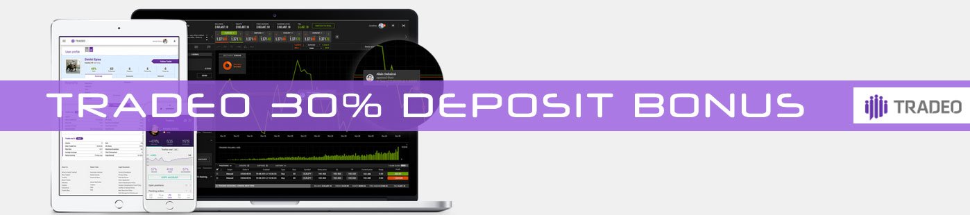 Tradeo 30% Bonus Automatically when deposit