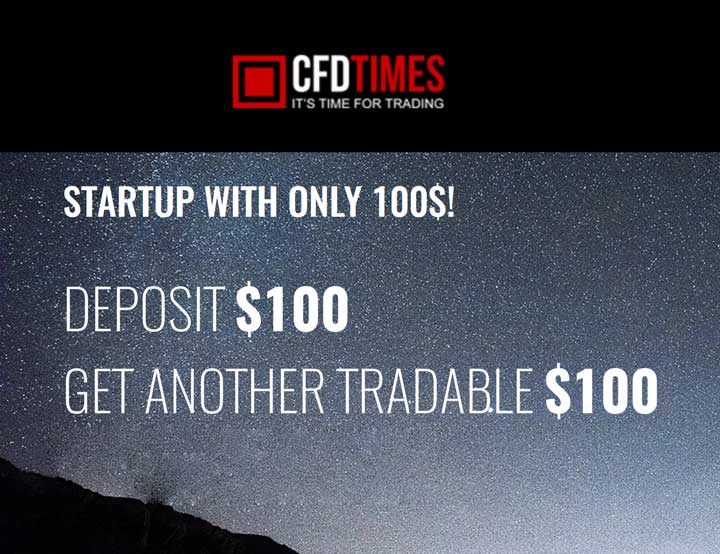 Tradable $100 Startup Bonus – CFDTimes